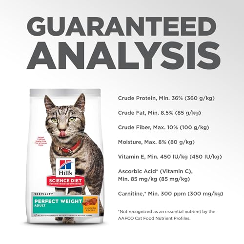 HILL’S SCIENCE DIET PERFECT WEIGHT, ADULT 1-6, WEIGHT MANAGEMENT SUPPORT, DRY CAT FOOD, CHICKEN RECIPE, 7 LB BAG