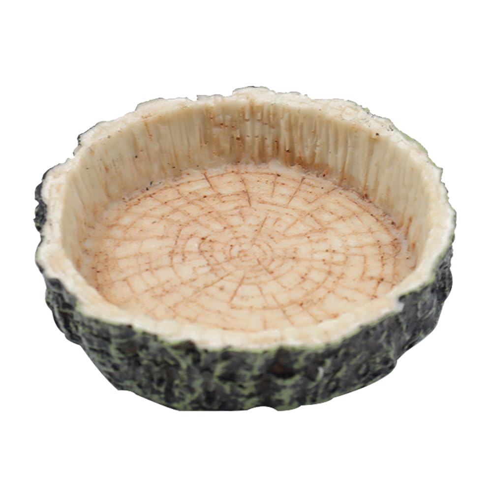 NUZAMAS Reptile Feeding Bowl Reptile Rock Worm Feeder Amphibian Reptile Feeding Terrarium Bowls For Lizard Bearded Dragon Frog Tortoise Hermit Crab