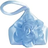BABEYOND Clutch Purses for Women - Evening Bags Flower Satin Handbag Classy Wristlet Purse for Party Daily Wedding