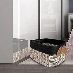 COMFY-HOMI 3PACK Cotton Rope Square Basket With