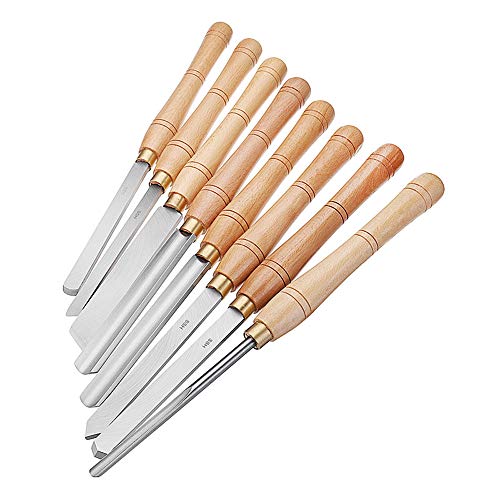 KKmoon DIY Cincel Set Metal Acero Herramienta de torneado Herramienta de carpintería Madera Torno Cincel Herramienta con… - Imagen 3