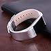 bayite Leather Bands Compatible with Fitbit Charge 2, Replacement Accessories Straps Women Men, Silver
