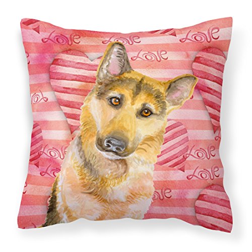 Caroline's Treasures BB9798PW1818 German Shepherd #2 Love Fabric Decorative Pil…