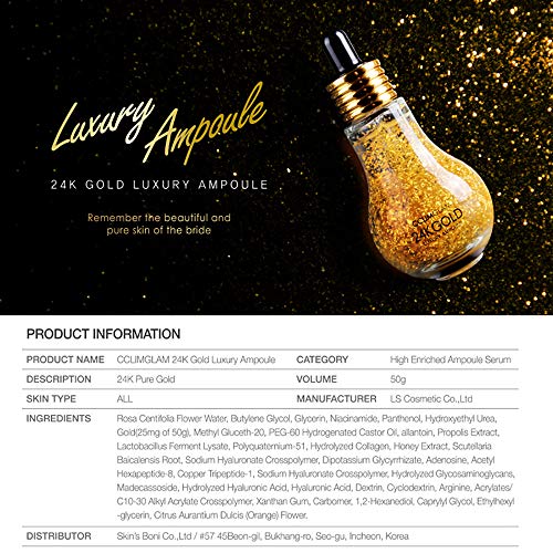 Korean Skin Care - 24K GOLD CCLIMGLAM LUXURY Serum for Face, Anti Aging, Anti Wrinkle, Skin whitening, Face Moisturizer for Dry Skin, Korean K Beauty Facial Serum - 1.76 oz 9 Korean Skin Care - 24K GOLD CCLIMGLAM LUXURY Serum for Face, Anti Aging, Anti Wrinkle, Skin whitening, Face Moisturizer for Dry Skin, Korean K Beauty Facial Serum - 1.76 oz