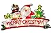 Christmas Window Decoration - Glitter Snowman Santa Merry Christmas Sign With 20 Lights Double Sided