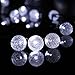 Lumitify 2 Pack Globe Solar String Lights Outdoor, 19.7ft 30 LED Fairy Crystal Ball Solar Decorative Lights (White)