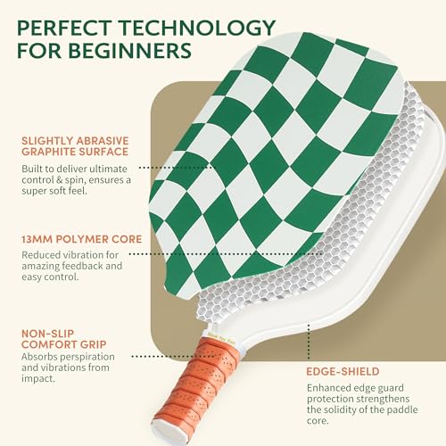 Dinkly Pickleball Paddles Set of 2/4- USAPA Approved Graphite/Fiberglass Pickleball Racket, 2 Pickleball Rackets, 4 Balls and 1 Portable Carry Bag, Aesthetic Pickle Ball Set for Men Women Beginners