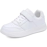 DSWED Unisex-Child Leather Lightweight Breathable Knit Athletic Running Sneakers for Kids Shoes for Boys Girls