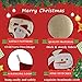 WEWILL Lovely Christmas Stockings Set of 3 Santa, Snowman, Reindeer, Xmas Character 3D Plush Linen Hanging Tag Knit Border Xmas for Kids Family