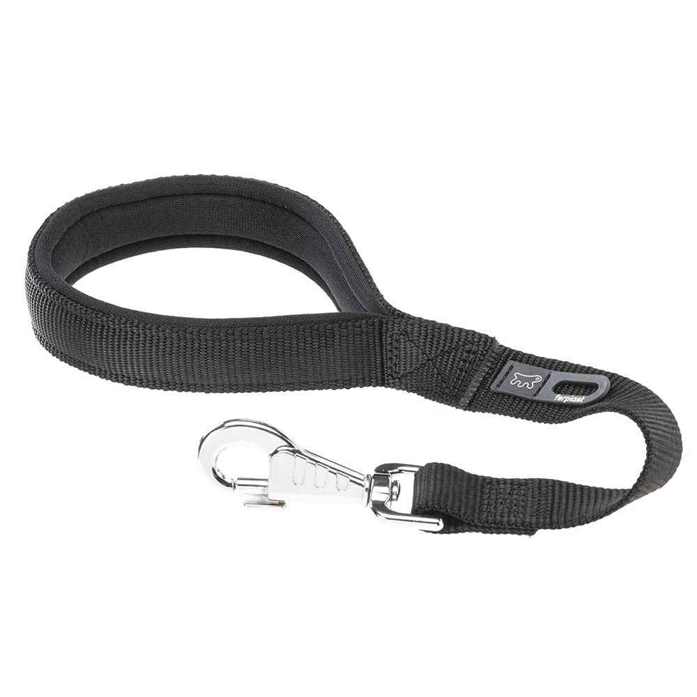 Ferplast DAYTONA GM Extra-Resistant Dog Lead - Soft Padded Handle - Practical Hygienic Bag Holder - Anti-Abrasion - Italian Design - 45 x 2.5 cm, Black โ image 1