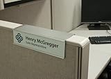 Cubicle Nameplate Holder - 2 inch x 8 inch (Polished Silver - 2.5