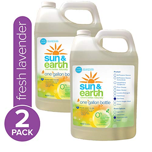 Sun & Earth Liquid Dish Soap, 128 fl oz, Pack of 2, Lavender Scent