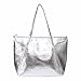 Women's Tote Handbags - OURBAG Large Fashion Designer Elegant Shoulder Bag Purses for Ladies Silver