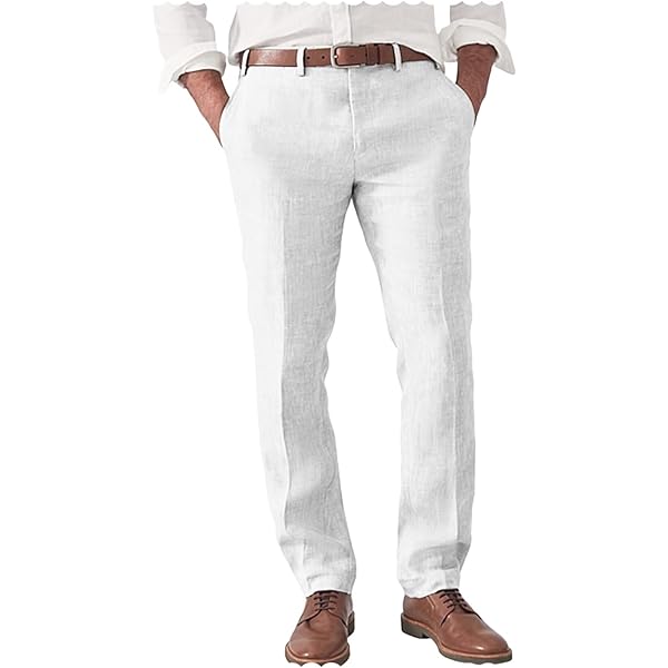 HANBANGWEI Beige Mens Linen Dress Pants for Wedding Slim Fit Linen Suits for Men Linen Pants Men Big and Tall at Amazon Men's Clothing store HANBANGWEI Beige Mens Linen Dress Pants for Wedding Slim Fit Linen Suits for Men Linen Pants Men Big and Tall at Amazon Men's Clothing store
