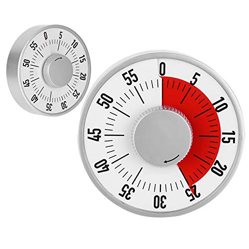 Visual Countdown Timer Mechanical Clock for Kids and Adults Cooking baking Classroom examine Homework Meeting No Loud Ticking and No Need Battery