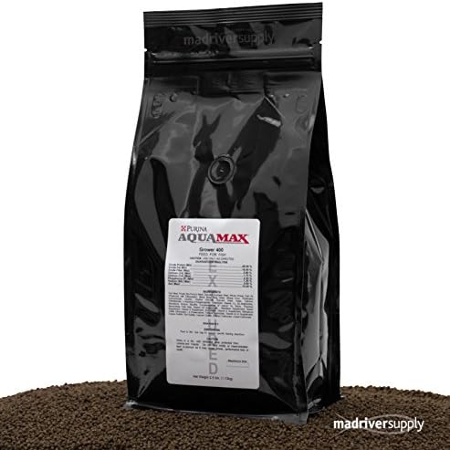 Purina Mills Aquamax Grower 400 Starter Feed To Early Grow-Out Diet For Both Carnivorous &amp; Omnivorous Species, 3/32"(2.4mm) Pellet With Approximately A 50% Float Rate, 45% Protein, 2.5 lbs.