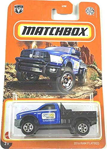 Matchbox 2016 Ram Flatbed 100/100 Truck (Blue, 1:64 Scale, Pull-Back Action, Kid, Male, Children (Unisex))