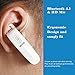 Bluetooth Headset, IAVCC Wireless Earphones Hands-Free Earpiece with Mic Noise Cancelling Secure for Driving, Sports for iPhone Samsung and Other Bluetooth Devices (White)