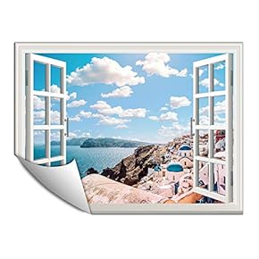 Wall Paper Small Wall Mural Beautiful Scenery Out of The Window Wall Art Removable Wall Decoration for Bedroom Living Room - 24x32 inches