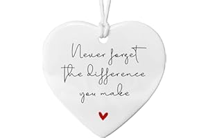 Never Forget The Difference You Make, Thank You Gift, Midwife Gift, Friend Gift, Ceramic Heart, Appreciation Gift, Appreciati