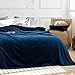 Luxury Collection Microplush Flannel Fleece Blanket | Ultra Soft 380 GSM Lightweight All-Season Anti-Static Throw/Blanket for Sofa Couch Bed (Throw (50'' x 60''), Navy Blue)