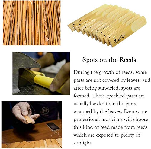 Clarinet Reeds,Alto bE Soprano Saxophone Reeds 2-1/2,Strength 2.5, Each Packaging 10Pcs with Plastic Box - Thumbnail 6