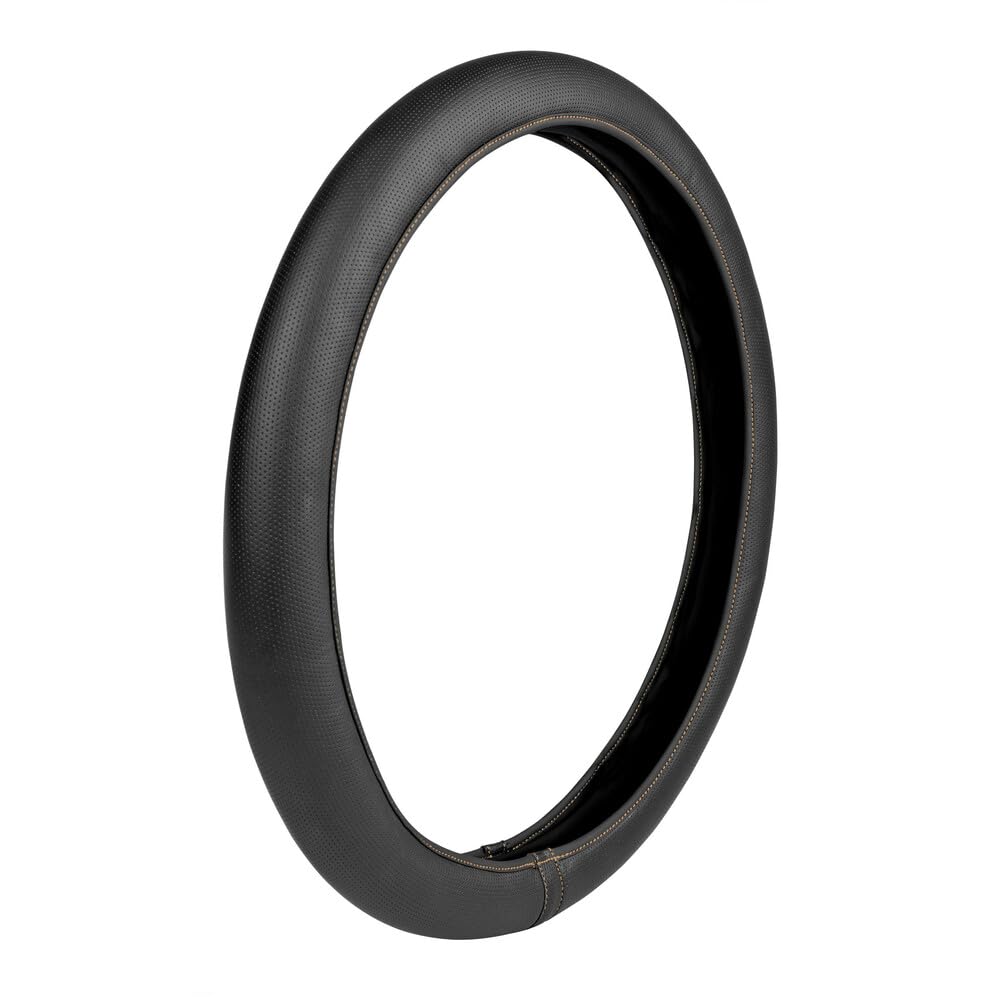 LAMPA Ultra Slim Stretch Truck Steering Wheel Cover, Black-Beige, Size: 44-46 cm