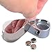 30X Full Metal Illuminated Jewelry Loop Magnifier,XYK Pocket Folding Magnifying Glass Jewelers Eye Loupe with LED Light(Jewlers Identifying Type Lupe)