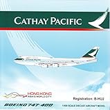 JCW4001 1:400 JC Wings Cathay Pacific Boeing 747-400 Reg #B-HUJ (pre-painted/pre-built)
