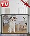 Magic Gate for Dogs,Queenii Pet Safety Gate, Portable Folding Mesh Magic Gate Baby Safety Gates, Safe Guard Install Anywhere, Safety Fence for Hall Doorway Wide Tall (Black)