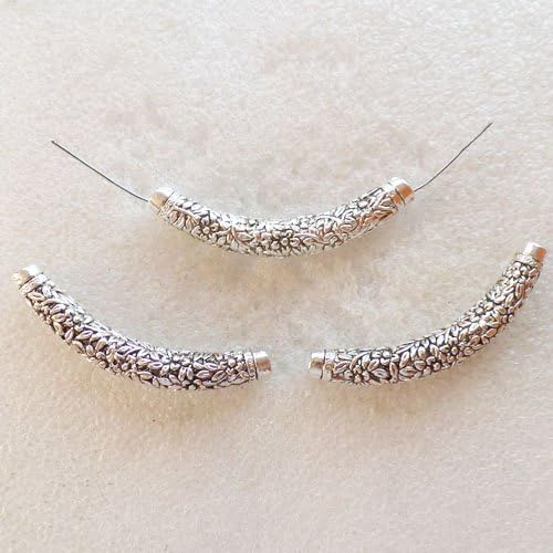 Yu Teng8pcs Beautiful Tibetan Silver Alloy Hollow Elbow Tube Spacer Beads