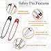 500Pcs Assorted Safety Pins, 7 Sizes Durable Metal Safety Pins 19mm - 54mm for Home Office Use DIY Art Craft Sewing Jewelry Making with Storage Box (500Pcs)
