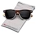 Bamboo Wood Polarized Sunglasses Retro Fashion Semi Rimless Style Frame