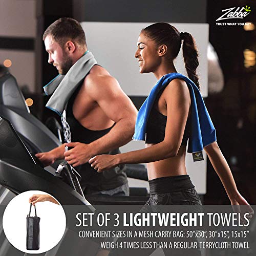 OlimpiaFit-Set-of-3-Microfiber-Towels-Fast-Drying-Gray-Travel-Backpacking-Yoga-Swimming-Sports-Fitness-Exercise-Gym-Body-Face-Sweat-Towel
