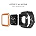 Simpeak Rugged Protective Case with Black Strap Bands Compatible with Apple Watch Series 3 Series 2 42mm, Orange