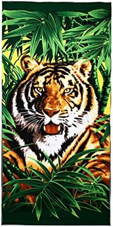Qianle Microfiber Vivid Animal Pattern Print Beach Towels Bath Towels Color 1 Tiger