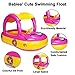 Baby Swim Float with Canopy, Car Shaped Inflatable Swimming Ring Boat with Sunshade for Boys Girls Toddler Infant Float for Pool Floating Cute Boat Summer Outdoor Play (Fit 3-36 Months, Maximum 44lb)