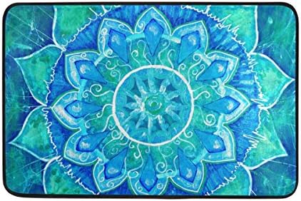 Sunlome Anti Slip Welcome Door Mat Hippie Mandala Bohemian Psychedelic Entrance Doormat Indoor Outdoor for Home Decor , 23.6 x 15.7 Inches