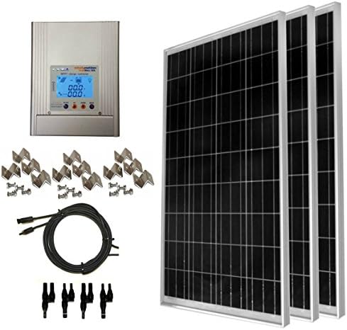 WindyNation 300 Watt (3pcs 100W) Solar Panel Kit with TrakMax 30L MPPT Solar Charge Controller Complete Kit for RV's, Boats and Off-grid
