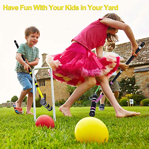 [6 Players]Premium Croquet Set for Families, BroWill Croquet Set with Carrying Bag for Yard Outdoor Lawn Backyard Games for Kids Adults All Ages, 35 Inch - Thumbnail 6