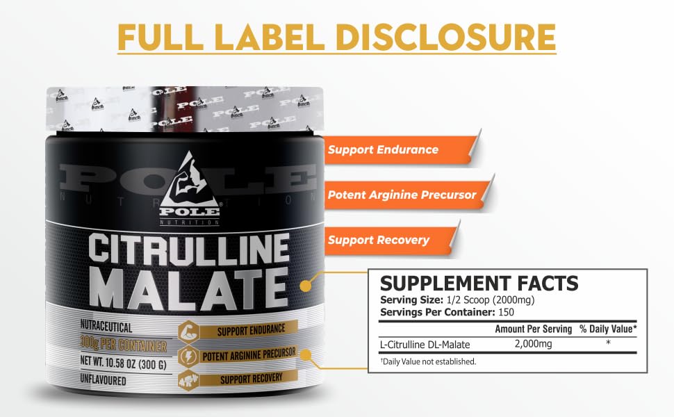 POLE NUTRITION PRO6 Pole Nutrition Citrulline Malate 300g