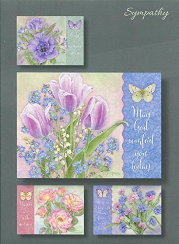 Sympathy Greeting Cards Butterfly Garden 12 count