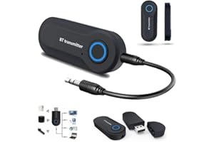 Bluetooth Transmitter Adapter,Wireless Portable Stereo USB Transmitter for 3.5mm Audio Devices & RCA Connections Bluetooth 5.