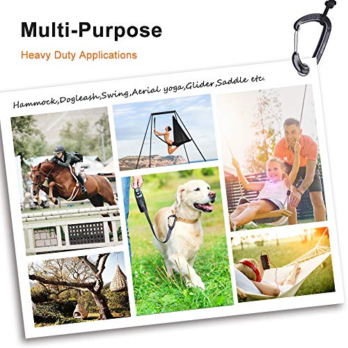 image for Unijoy Carabiner Clips, 4 Pack, 12KN Heavy Duty Wiregate Carabiners fo