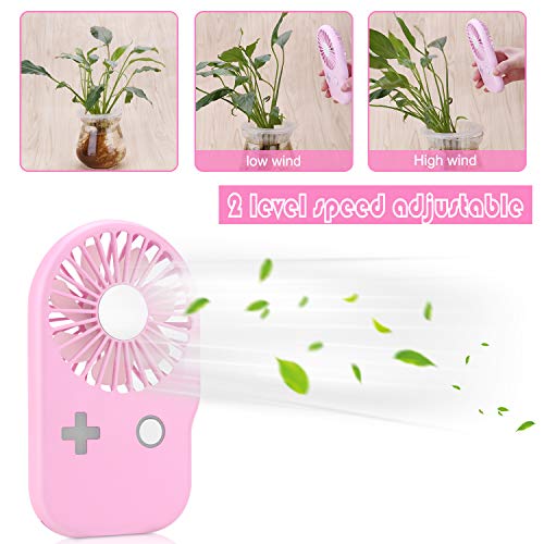 Aluan Mini Handheld Fan Powerful Small Personal Portable Fan Speed Adjustable USB Rechargeable Cooling for Kids Girls Woman Home Office Outdoor Travel