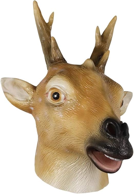 molezu Latex Deer Head Mask Halloween Costume Party Rubber Animal Head