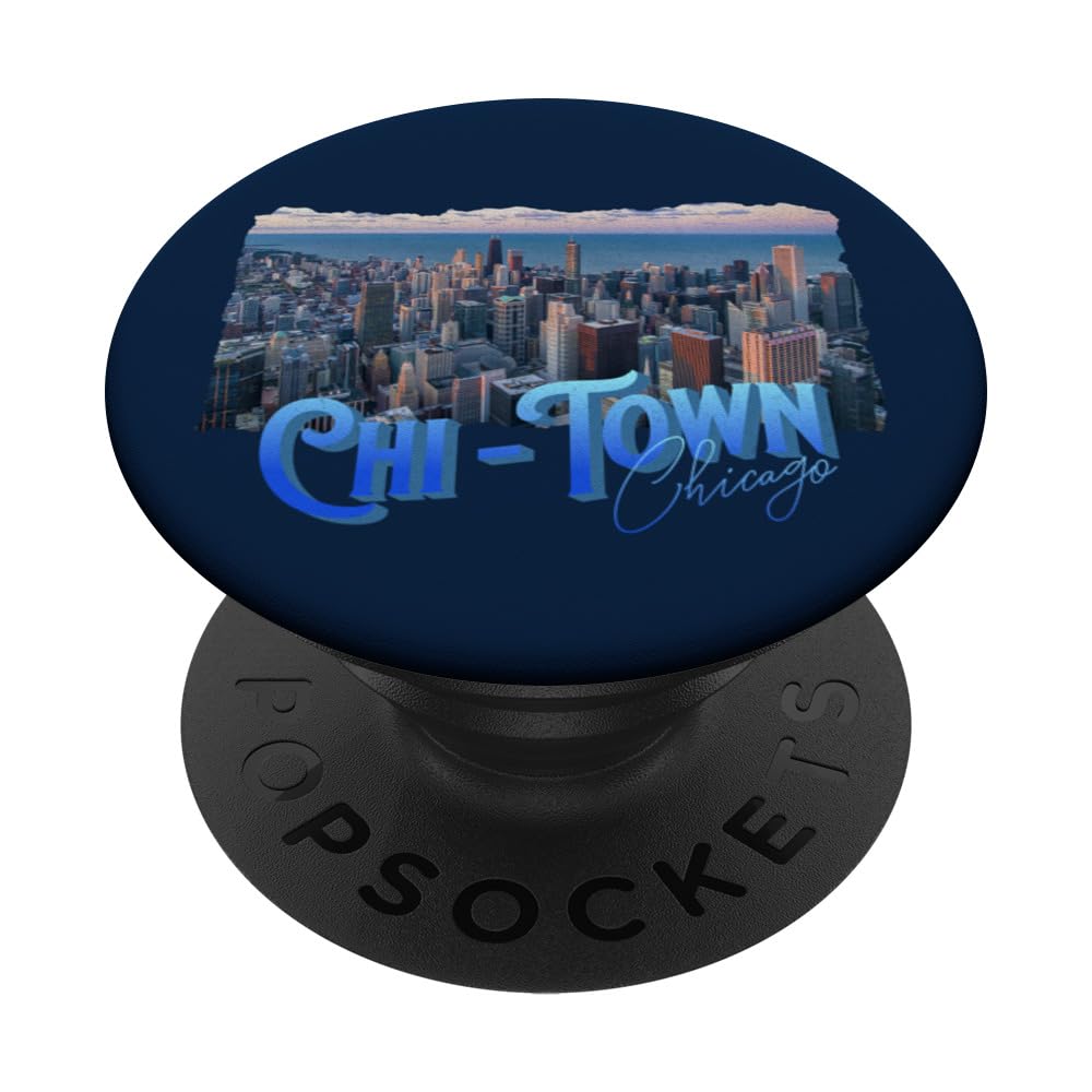 Vintage Chi-Town Windy City Il Ripped Torn Chicago Lake View PopSockets Swappable PopGrip