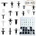ROLINGER 425PCS Car Retainer Clips Auto Push Pin Rivet Clips Trim Panel Body Plastic Fastener Clips Kit 19 Most Popular Sizes for GM Ford Toyota Honda Chrysler with Plastic Case