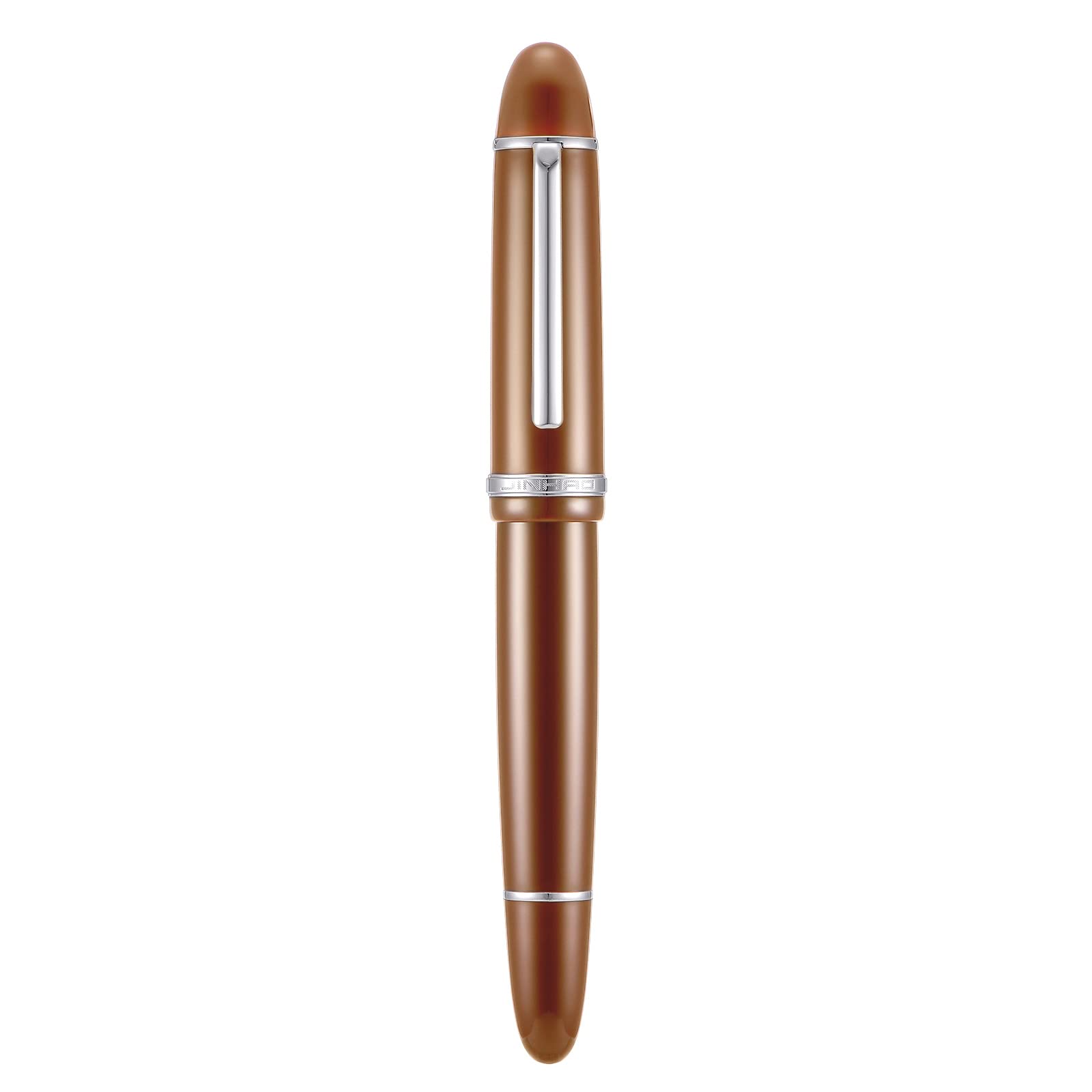 Jinhao X159 Fine Nib Fountain Pen, Brown with Silver Clip Acrylic Big Size Writing Pen