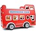 Wooden Wheels Double-Decker Red Tour Bus with 8 Tourists by Imagination Generation